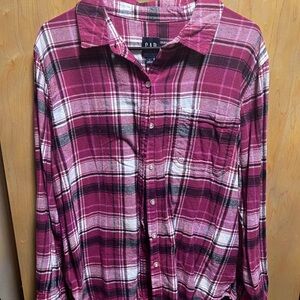 GAP Women’s Plaid Shirt - pink